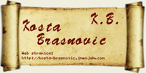 Kosta Brašnović vizit kartica